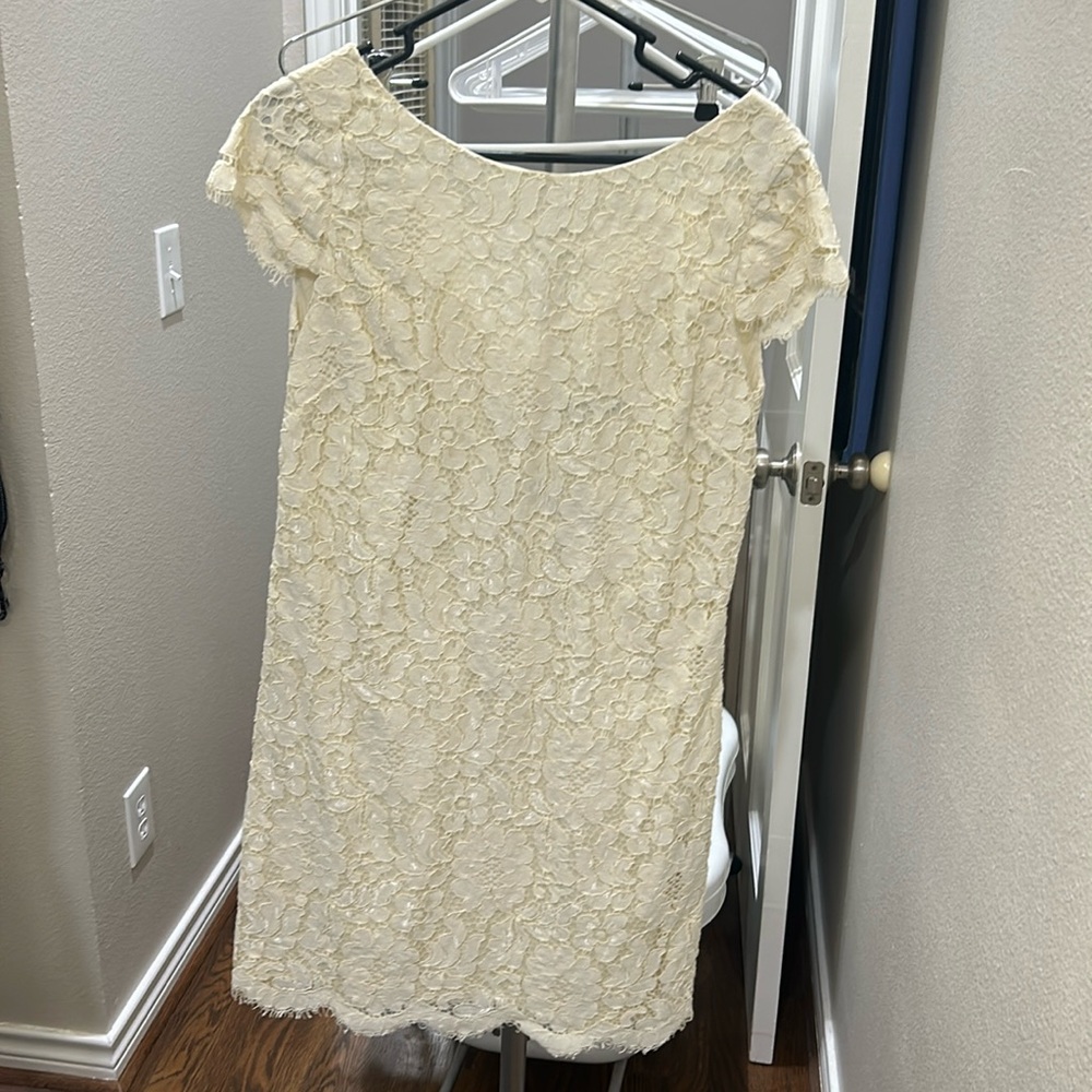 Eliza J Cream Lace Dress.  Size 10 P.